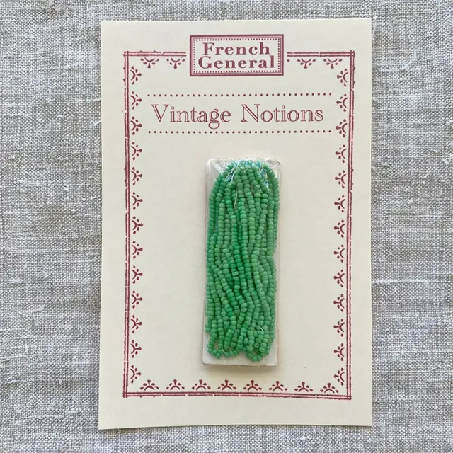 French General Vintage perles rocaille vert herbe
