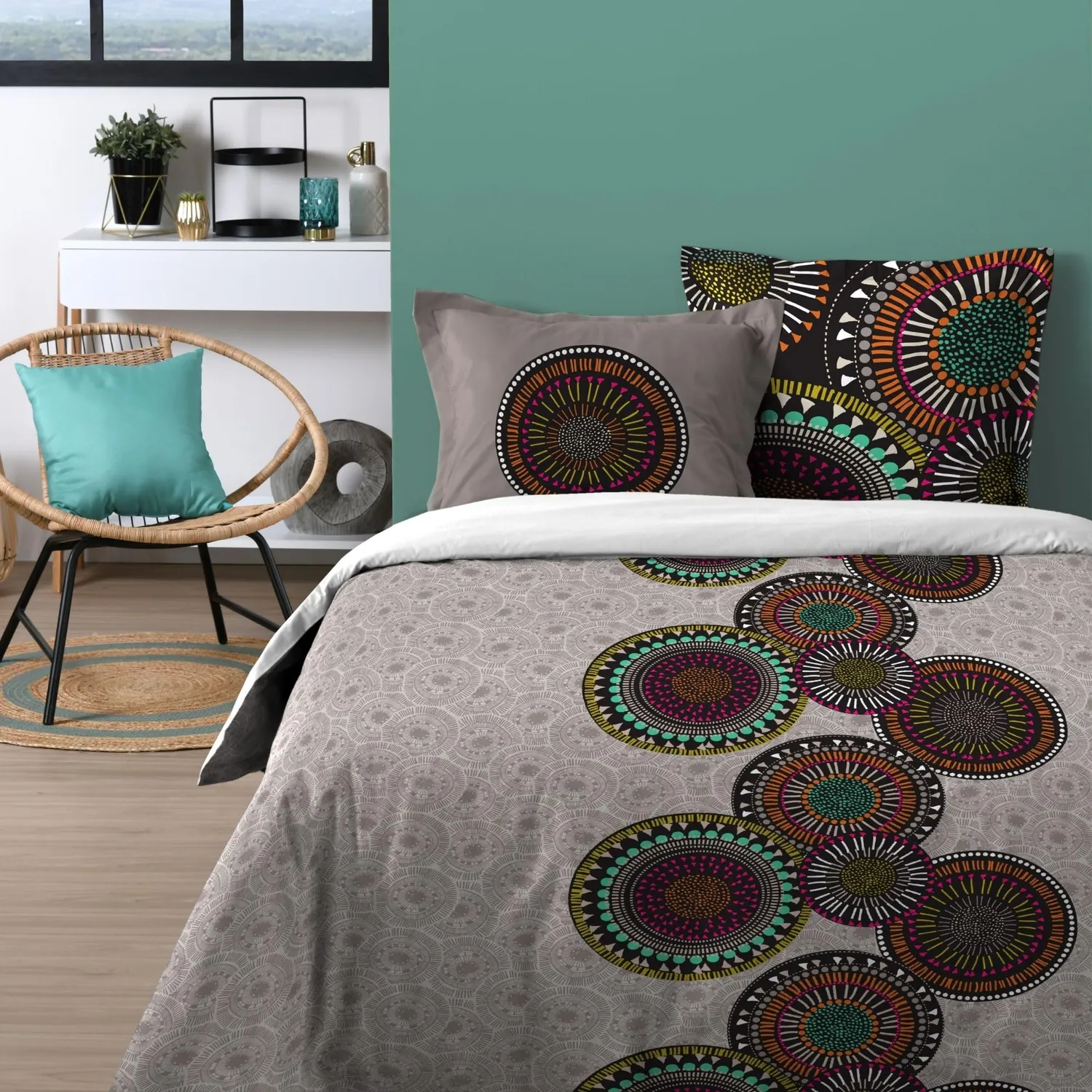 STOF Kizomba parure housse de couette gris 240x220 cm coton