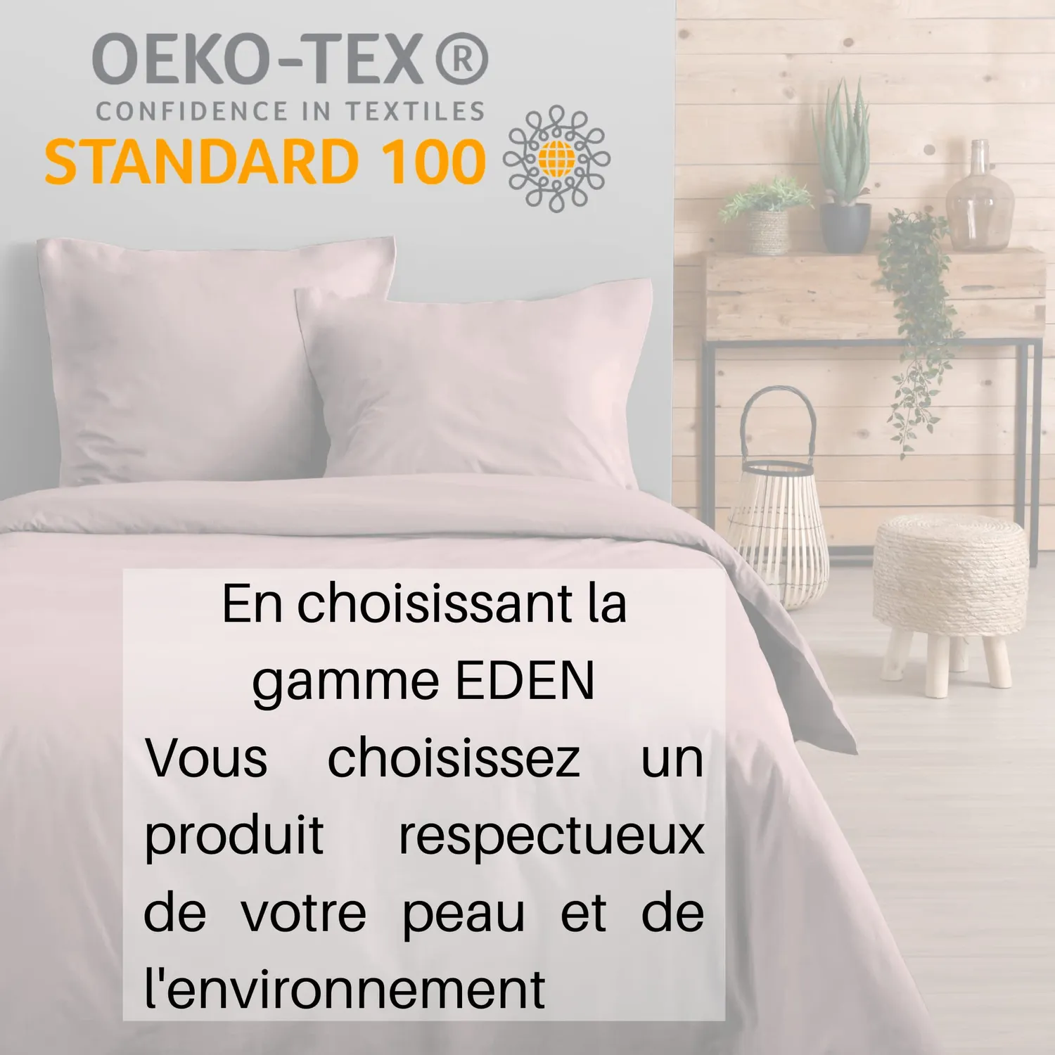 STOF Eden taie d’oreiller 50x70 vieux rose coton