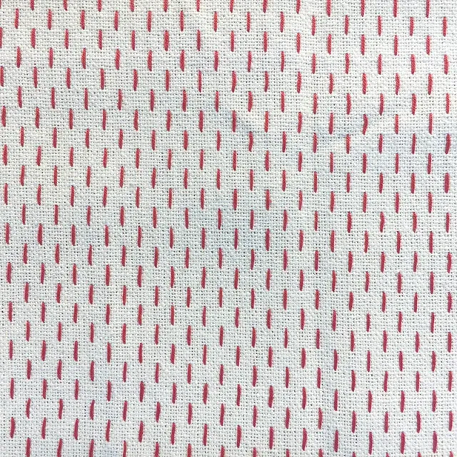 French General French Sashiko Pearl with Red tissu coton au mètre