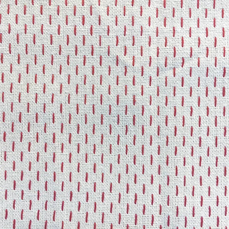 French General French Sashiko Pearl with Red tissu coton au mètre