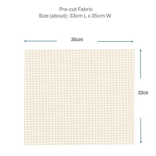 Yoko Saito 2026-02-A05 coupon tissu carreaux beige 33x35 cm