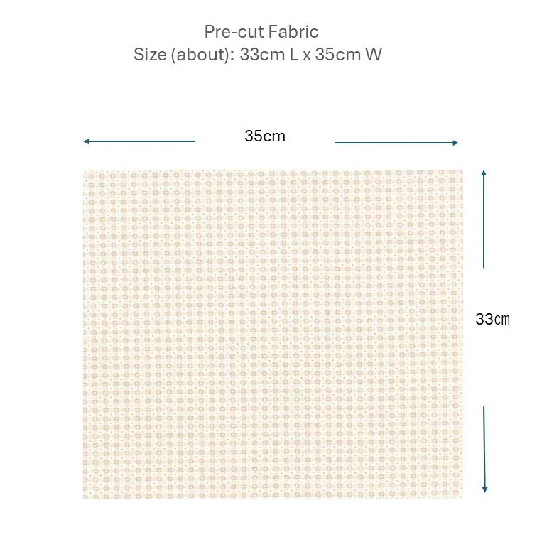 Yoko Saito 2026-02-A05 coupon tissu carreaux beige 33x35 cm