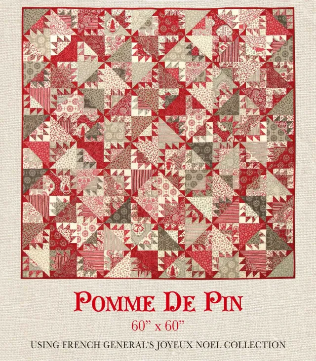French General Joyeux Noël Pomme de Pin patron quilt 152 cm