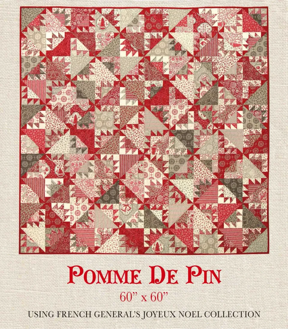 French General Joyeux Noël Pomme de Pin patron quilt 152 cm