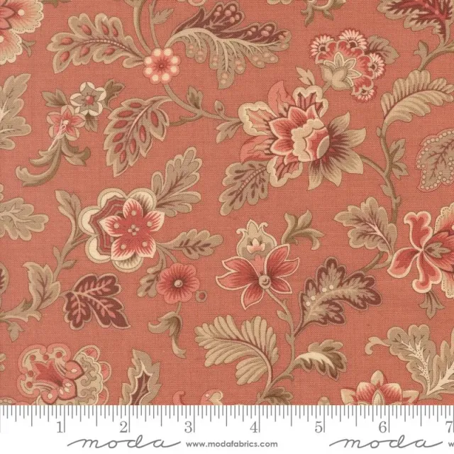 French General Le Jardin Rouge Clay 36152 tissu coton terracotta