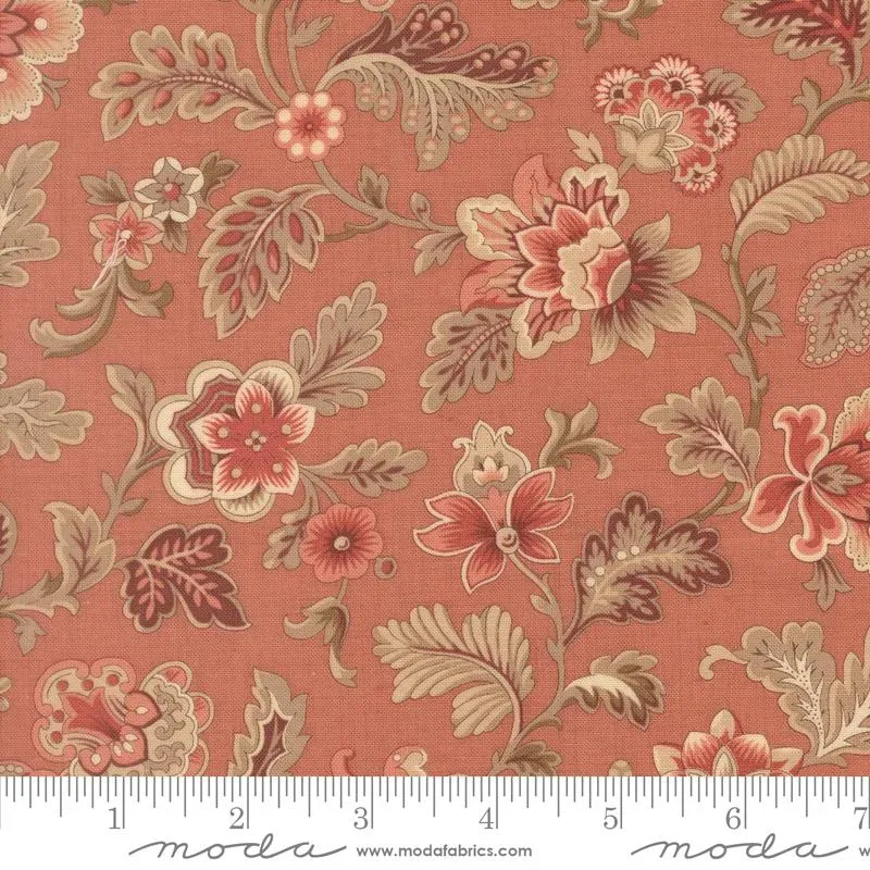 French General Le Jardin Rouge Clay 36152 tissu coton terracotta
