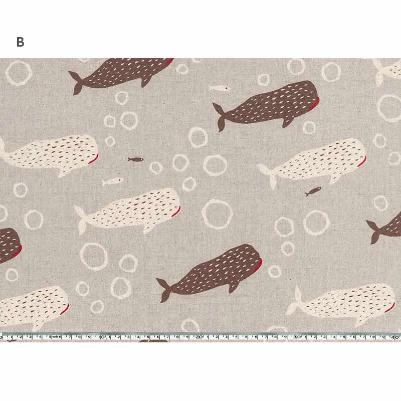 Yoko Saito 10729 tissu requin-baleine coton lin au mètre