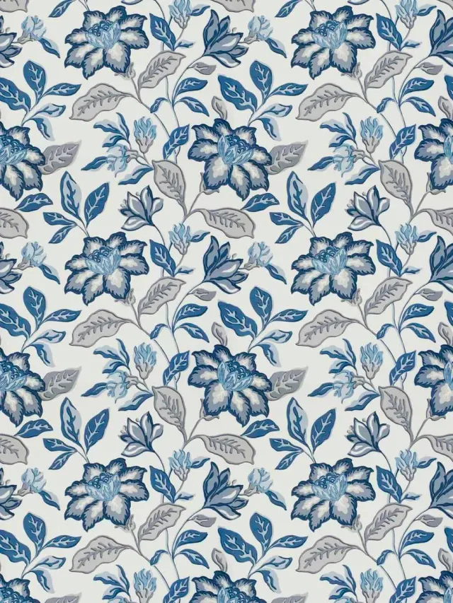 French General Delphine tissu ameublement indigo 137 cm coton lin