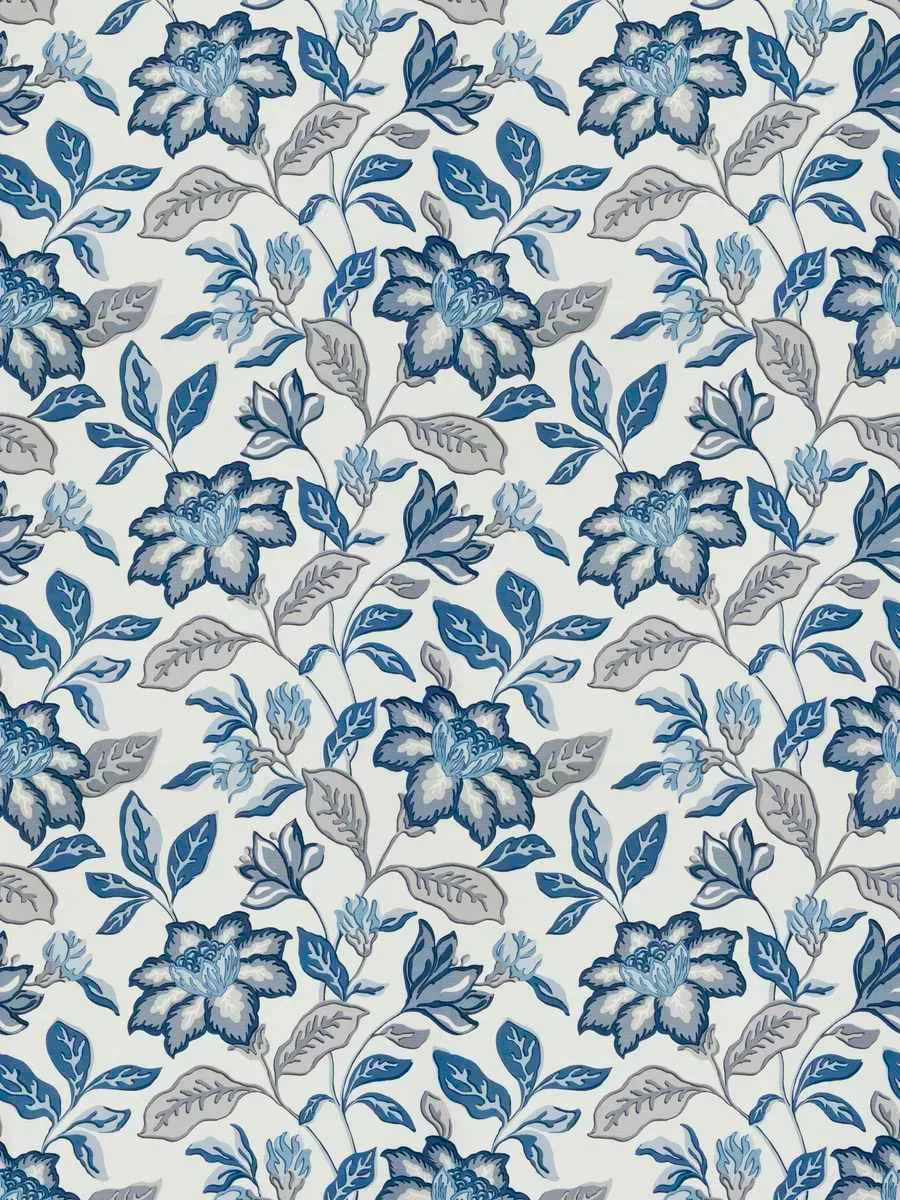 French General Delphine tissu ameublement indigo 137 cm coton lin