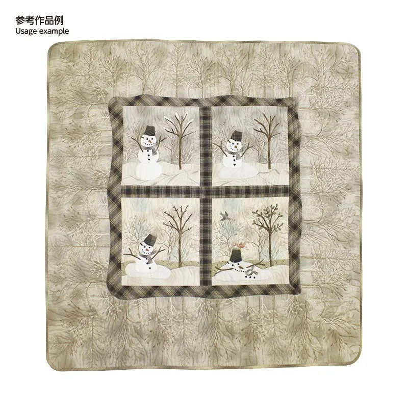 Yoko Saito Snowman Tapestry tissu dos et biais 115x110 cm