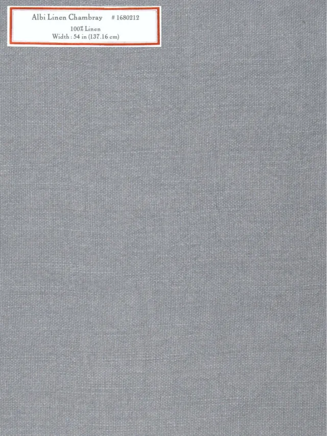 French General Albi Linen Chambray tissu ameublement lin au mètre