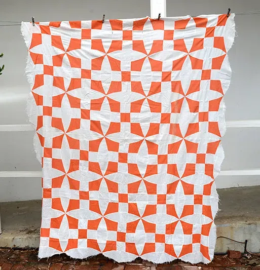 French General Antique Orange dessus quilt coton 165x203 cm