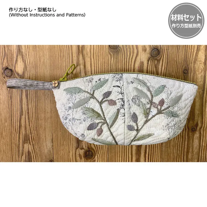 Yoko Saito Applique Pouch kit pochette brodée fermée