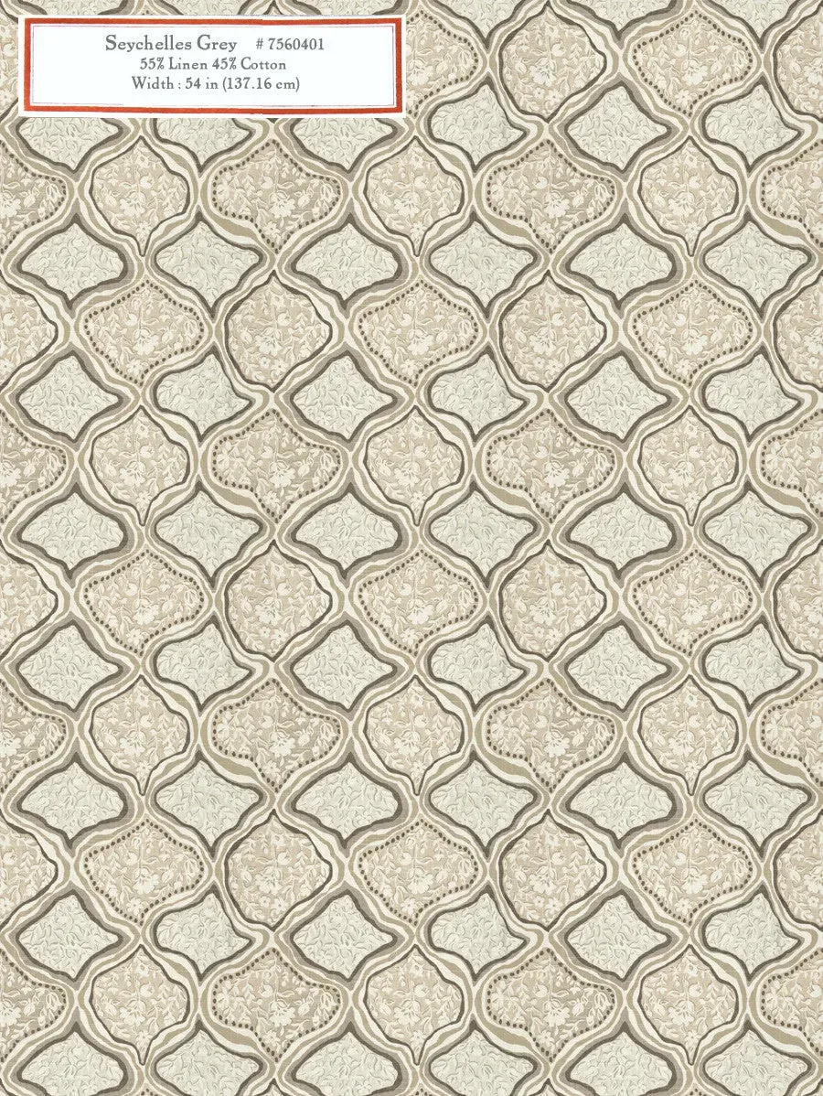 French General Seychelles Grey tissu ameublement au mètre