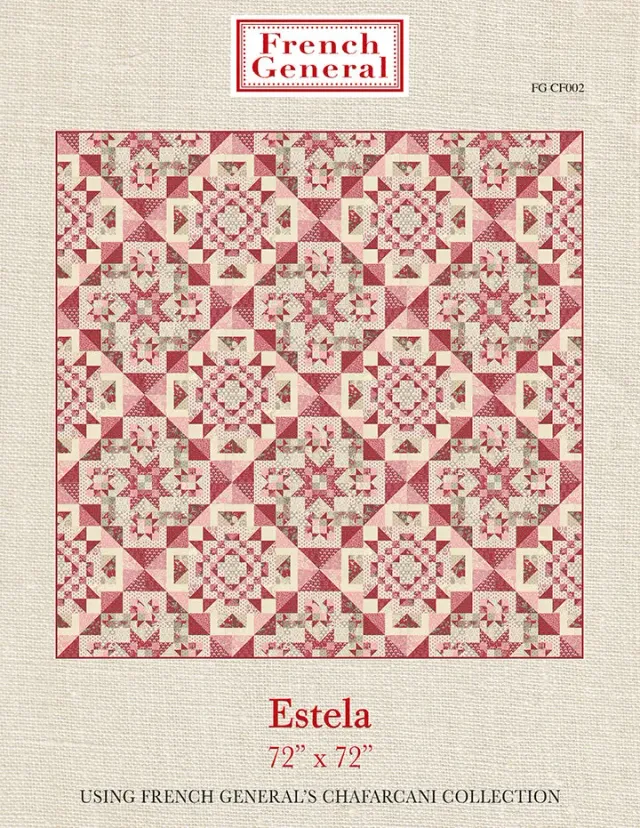 French General Chafarcani Estela patron quilt 72" imprimé