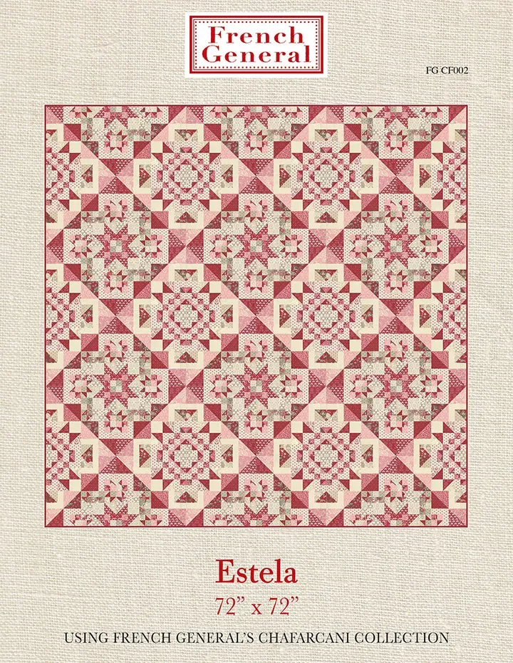 French General Chafarcani Estela patron quilt 72" imprimé