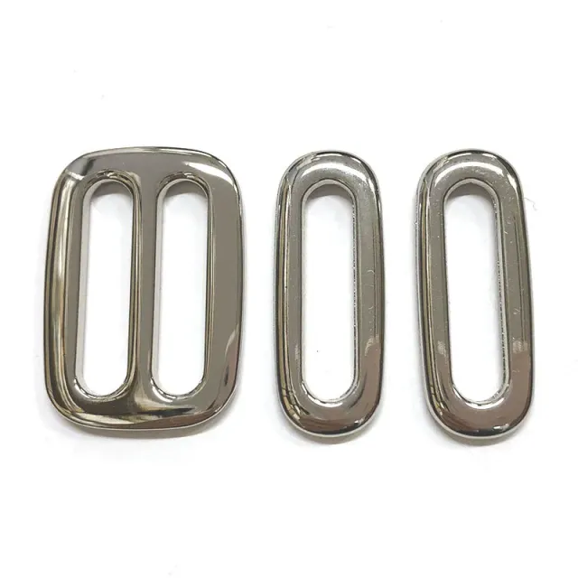 Yoko Saito Rectangle lot boucles réglage sangle 2 cm nickel