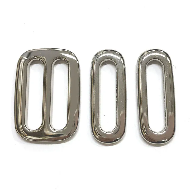 Yoko Saito Rectangle lot boucles réglage sangle 2 cm nickel