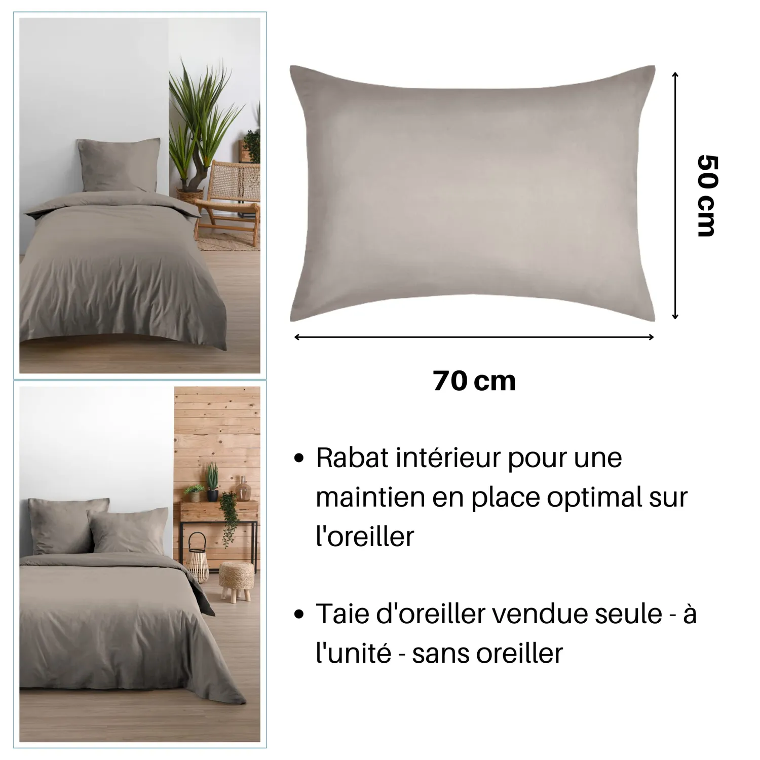 STOF Eden taie d'oreiller 50x70 lin coton
