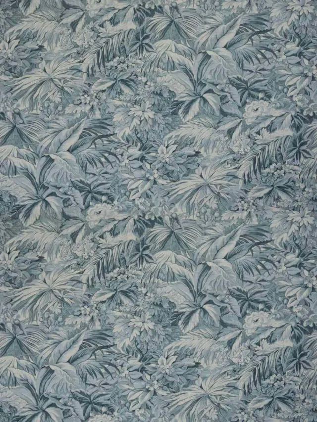 French General Baxter Bleu tissu ameublement lin 137 cm