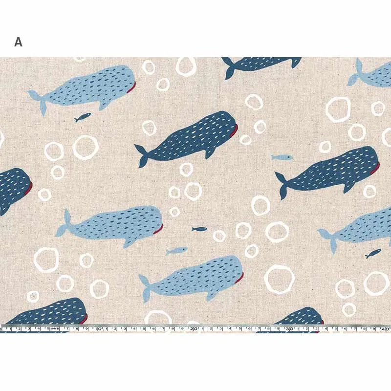 Yoko Saito 10729 tissu requin-baleine coton lin au mètre