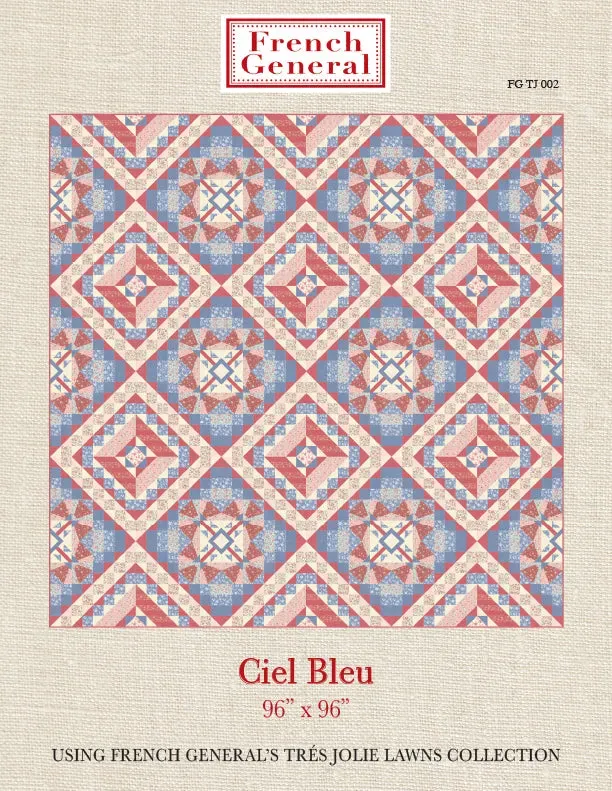 French General Tres Jolie Ciel Bleu patron quilt 244x244