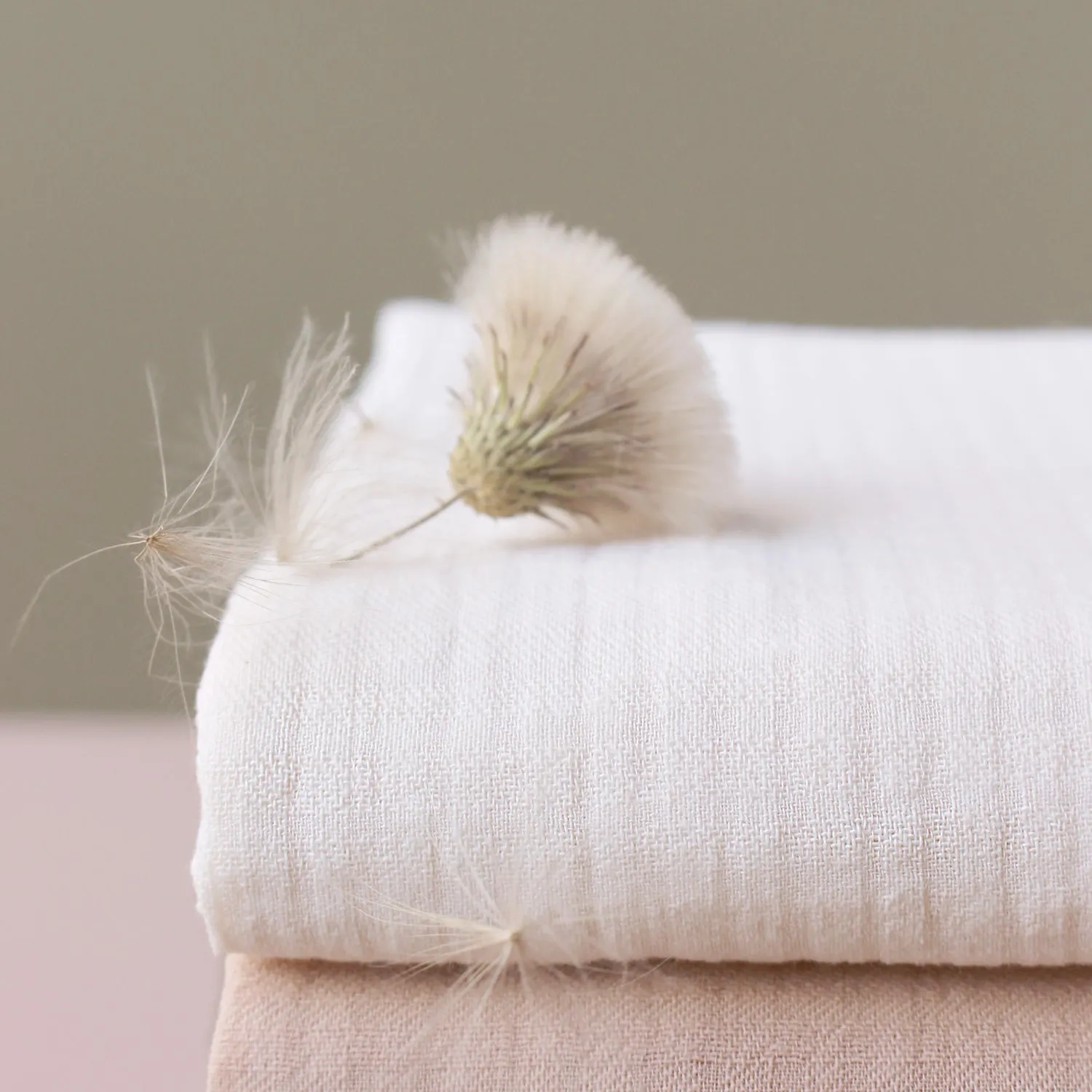 La Maison Naïve Petits Carreaux tissu coton blanc cassé