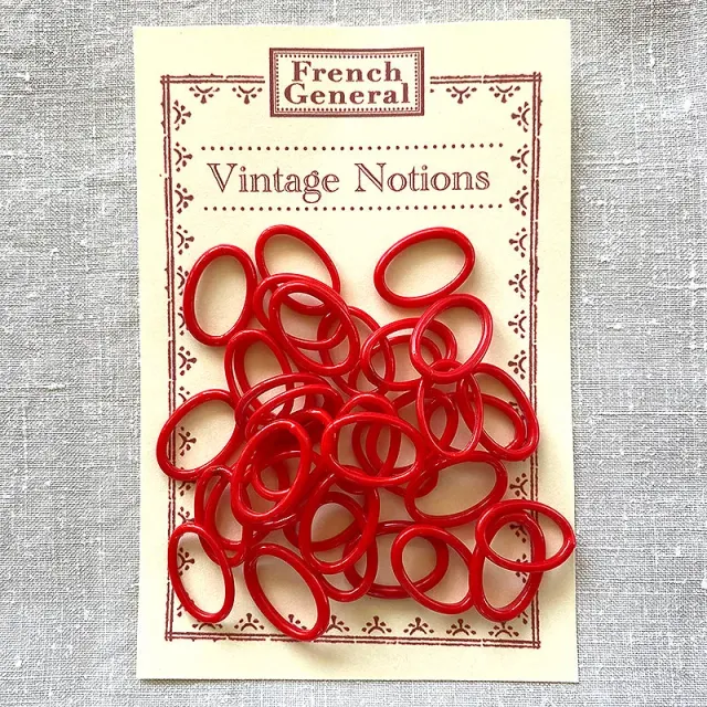 French General anneaux verre vintage rouge cerise 15 mm