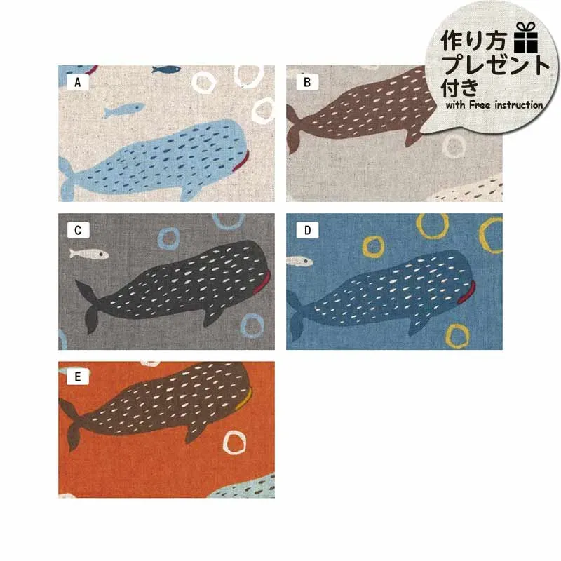 Yoko Saito 10729 tissu requin-baleine coton lin au mètre