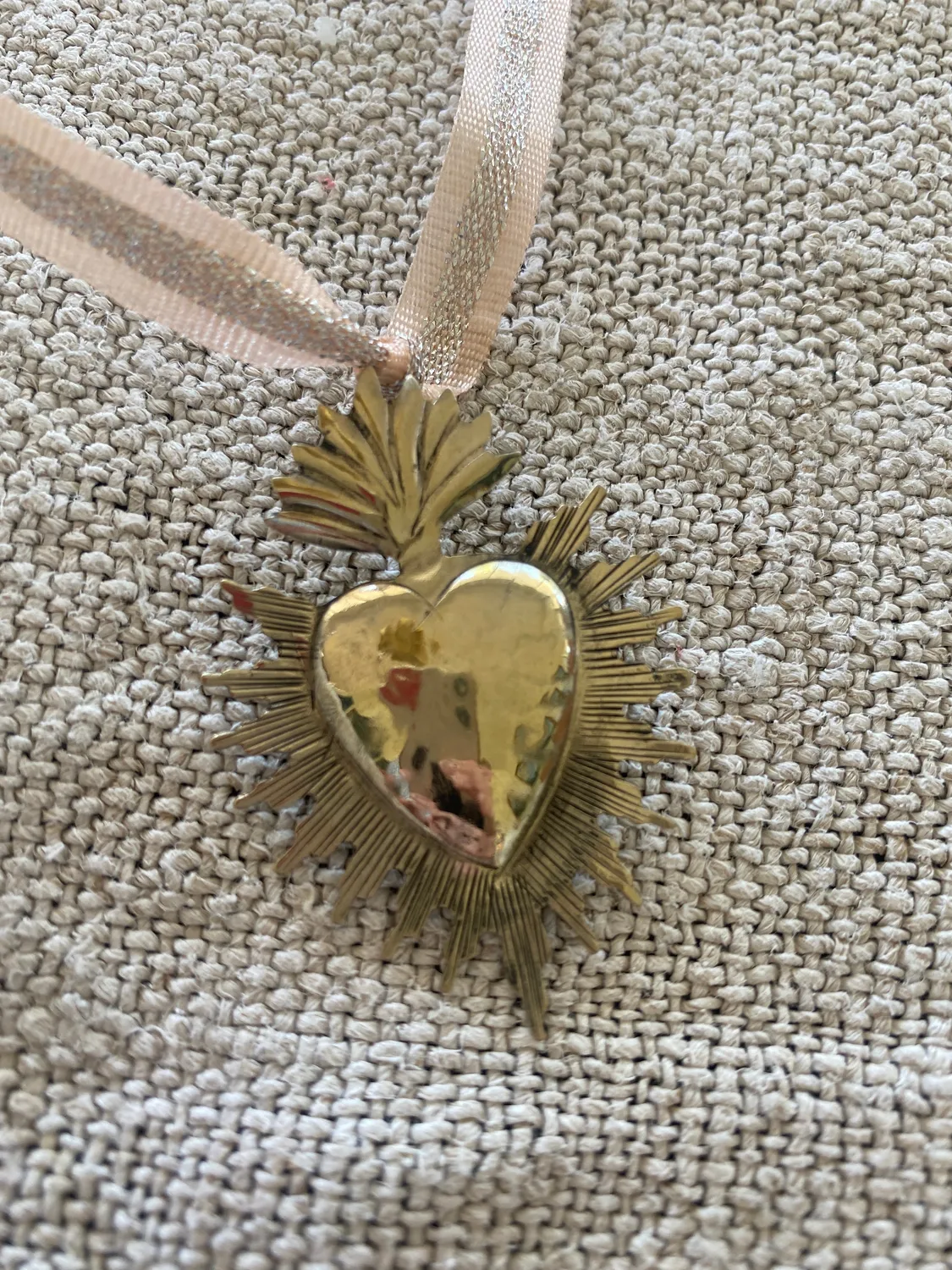 French General Alpaca Corazón pendentif coeur sacré large n°8