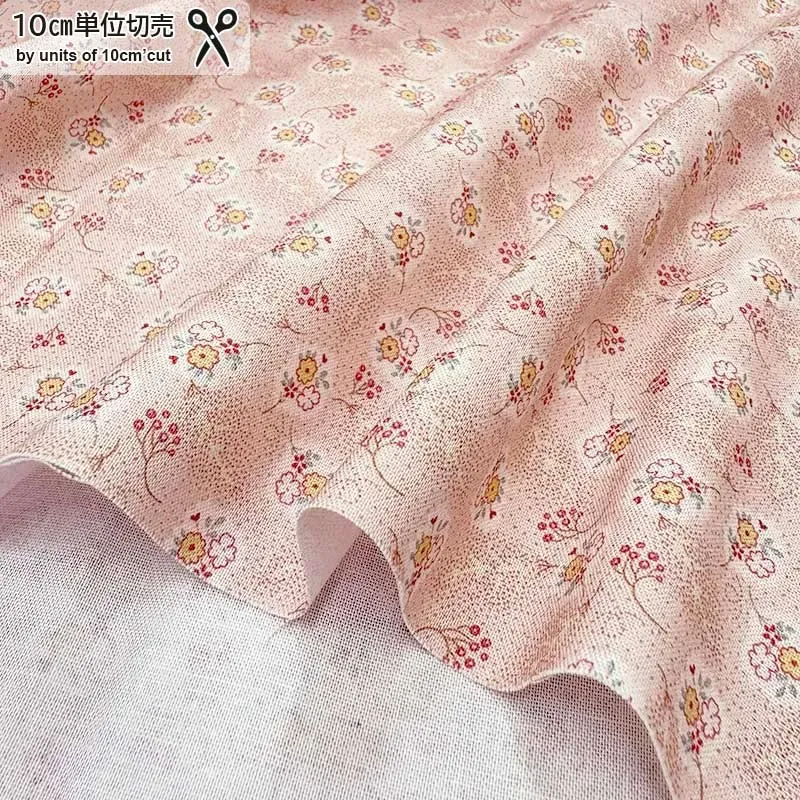 Yoko Saito 2026-03-A07 tissu coton fleurs rose baby
