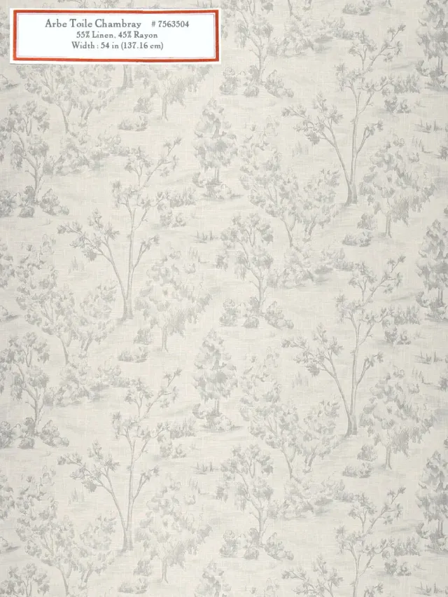 French General Arbe Toile tissu ameublement chambray 54 pouces