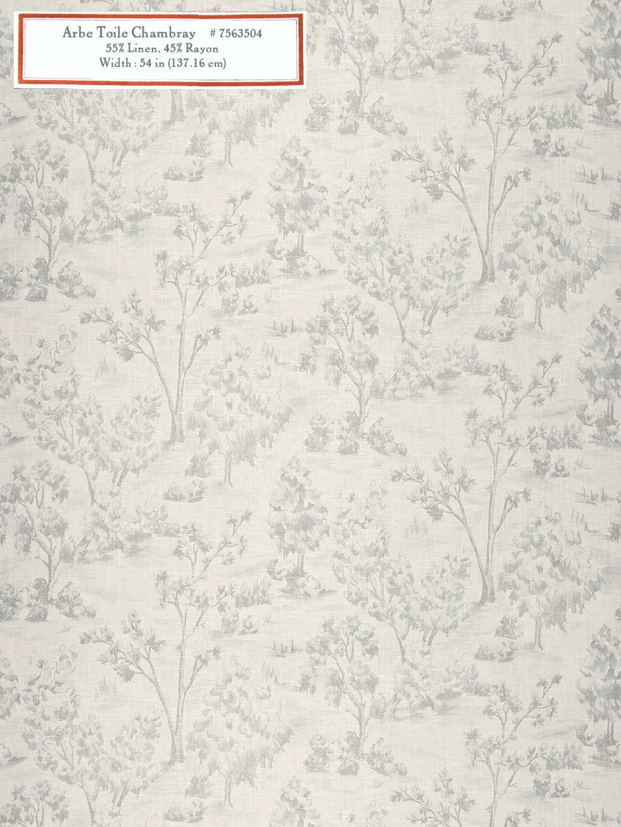 French General Arbe Toile tissu ameublement chambray 54 pouces