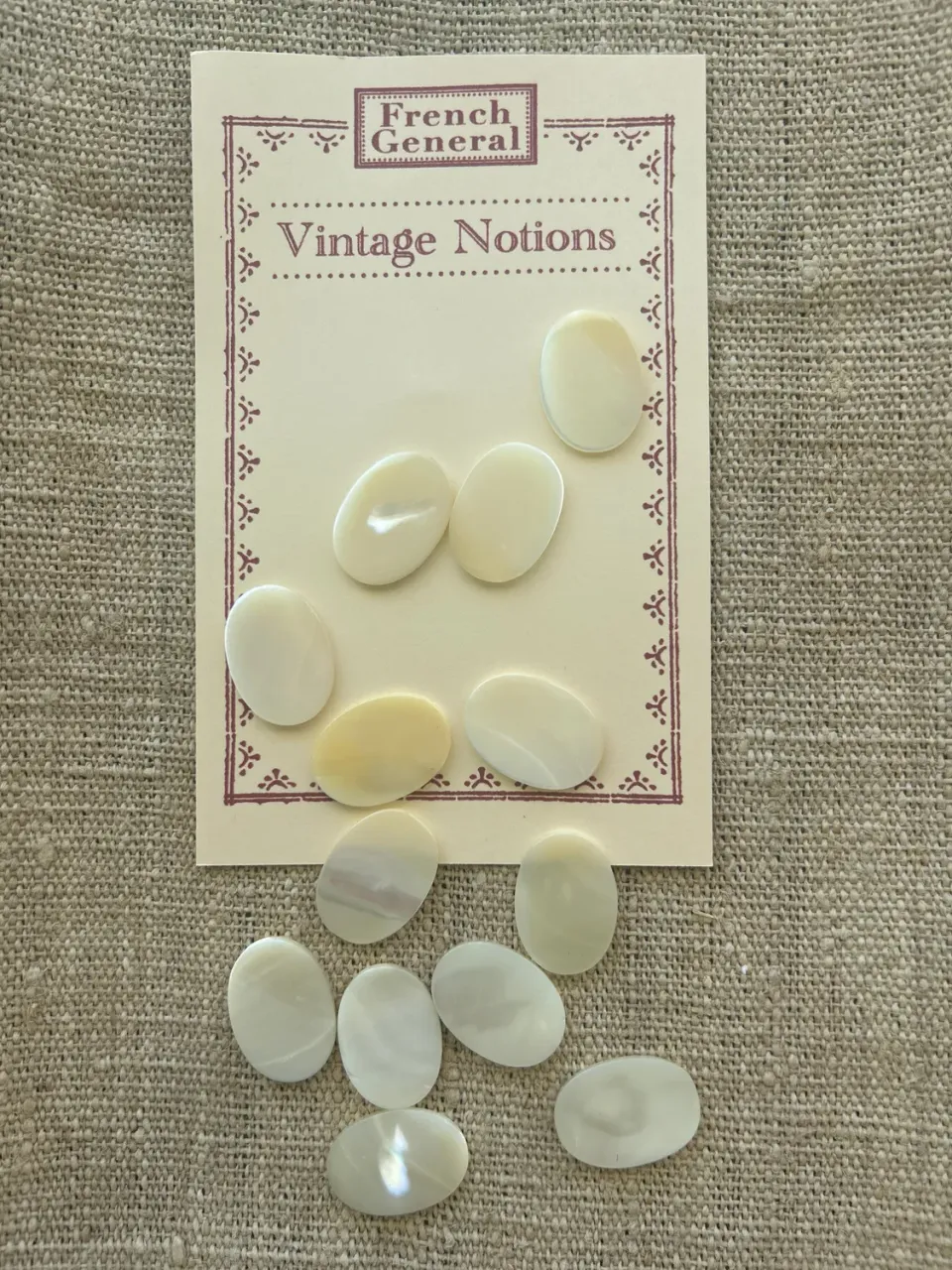 French General Vintage cabochons nacre ovale 17x24 mm lot 12