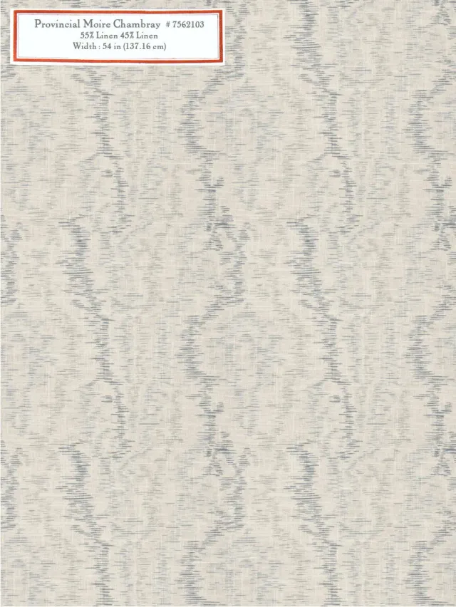 French General Provincial Moire Chambray tissu ameublement