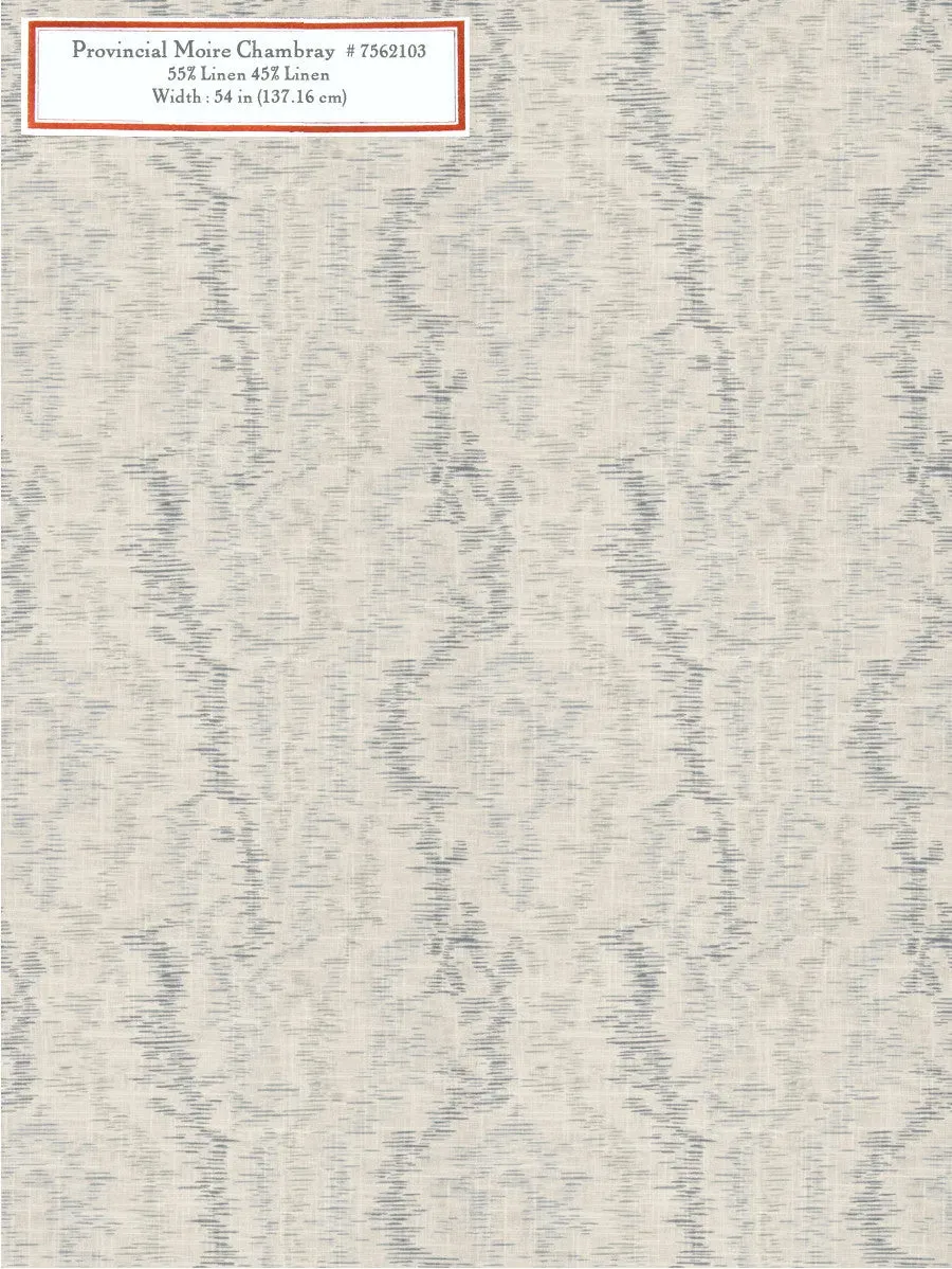 French General Provincial Moire Chambray tissu ameublement