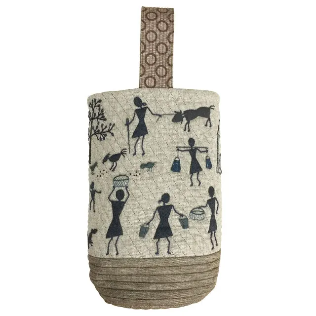 Yoko Saito Indian Bag kit sac appliqué Warli 25x30 cm