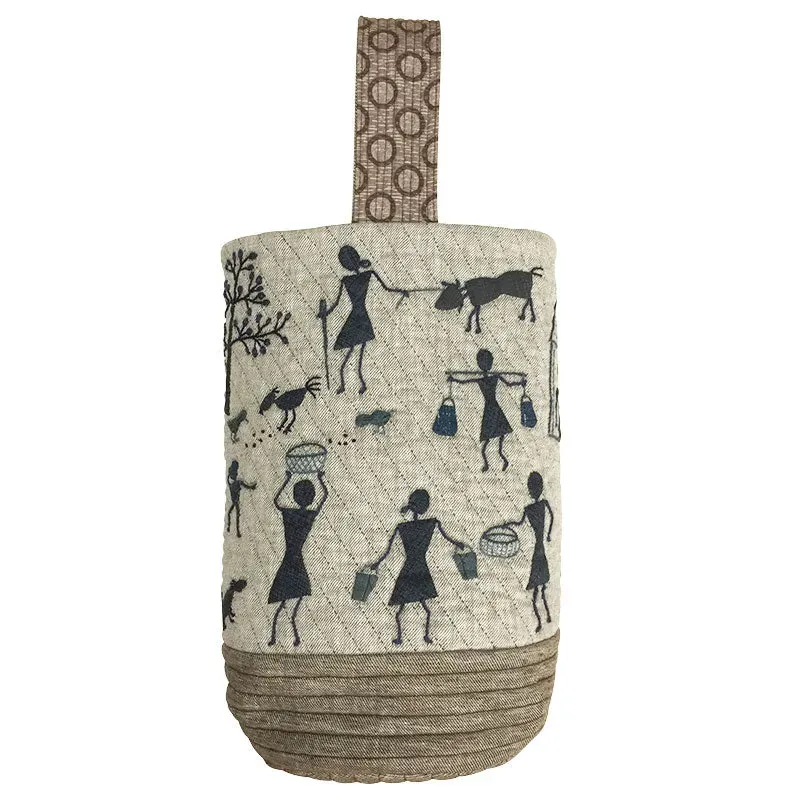 Yoko Saito Indian Bag kit sac appliqué Warli 25x30 cm