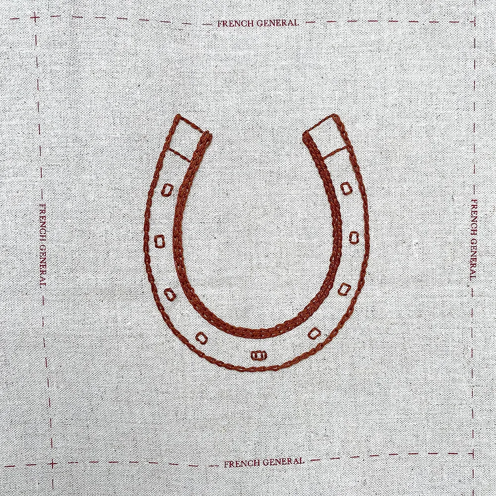 French General Joie de Vivre sampler panneau broderie lin