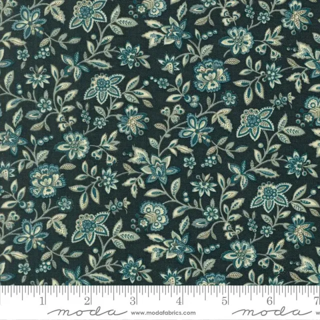 French General La Maison Bleu 36165 15 tissu coton bleu fleuri