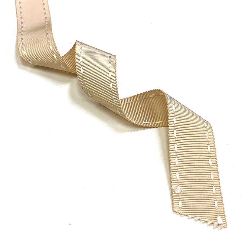 Yoko Saito ruban beige pointillés 2,5 cm au mètre