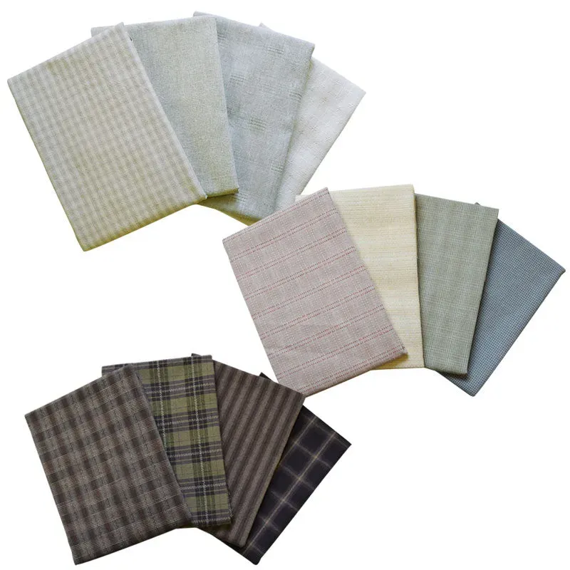 Yoko Saito tissu fil teinté 4 coupons 40x110cm base