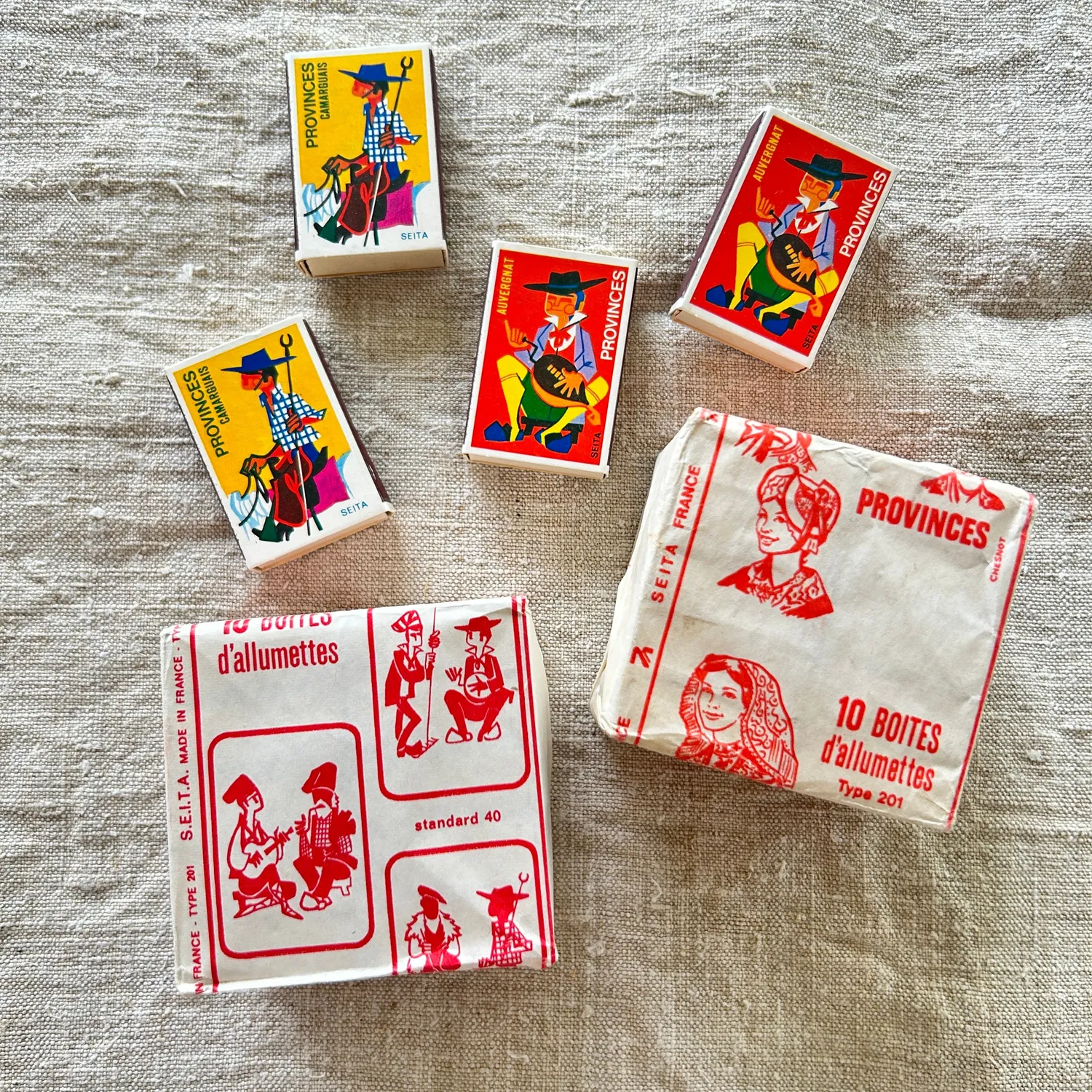 French General Vintage lot 10 boîtes d'allumettes femmes
