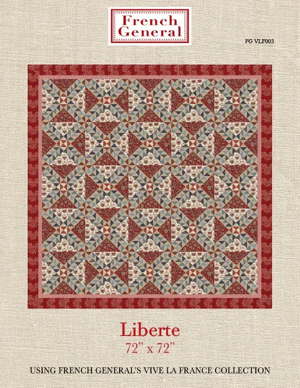 French General Liberté Vive La France patron quilt imprimé