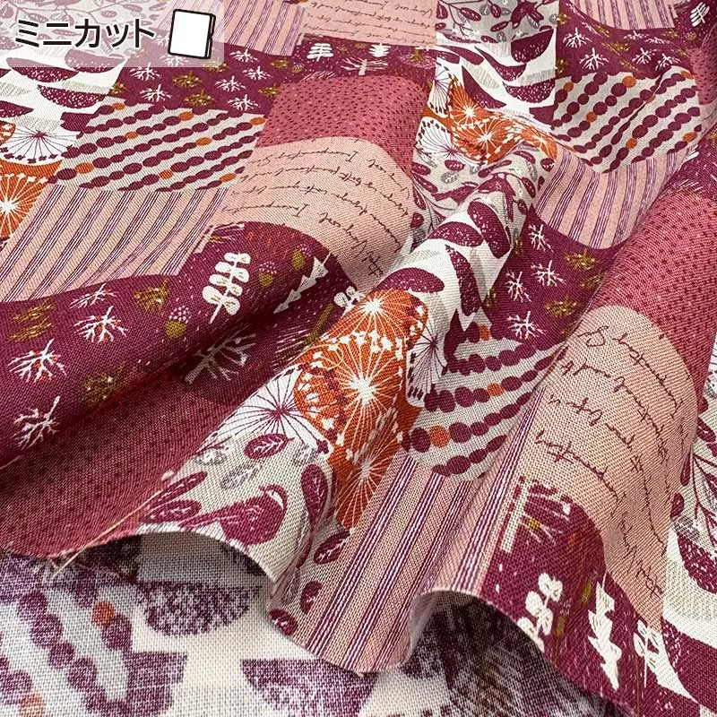 Yoko Saito web2601-A05 tissu coton rouge 40x35cm patchwork
