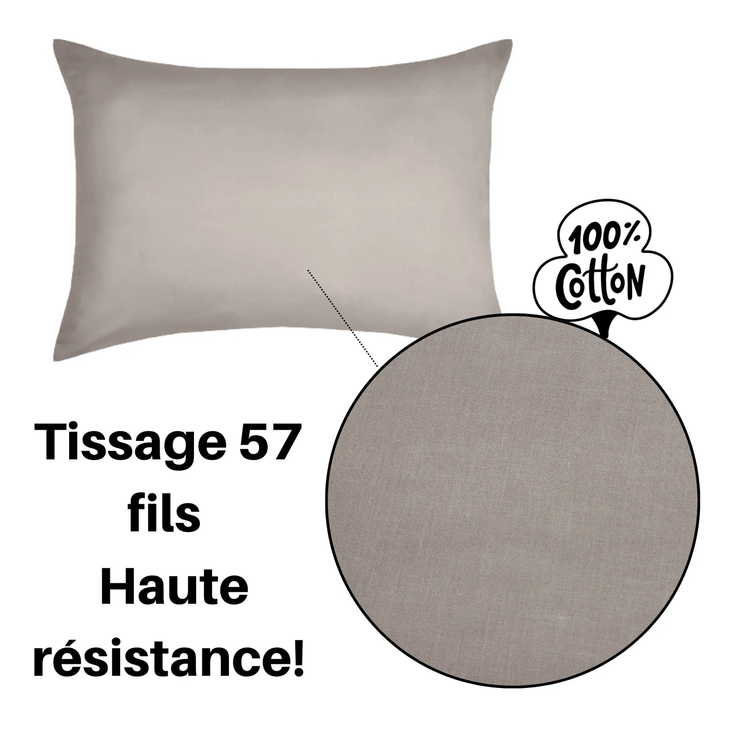 STOF Eden taie d'oreiller 50x70 lin coton