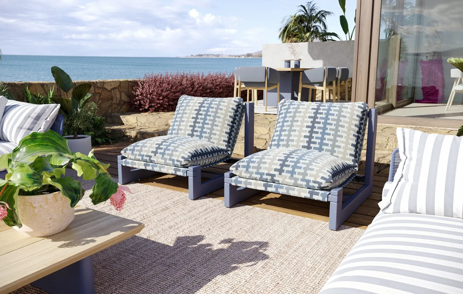 Elastron Lounge tissu outdoor marsala d’extérieur