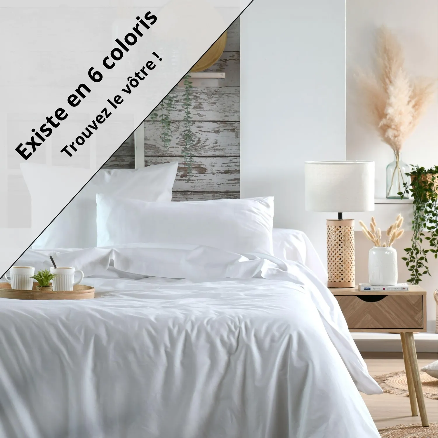 Stof Elysée drap-housse blanc 90x190 cm percale