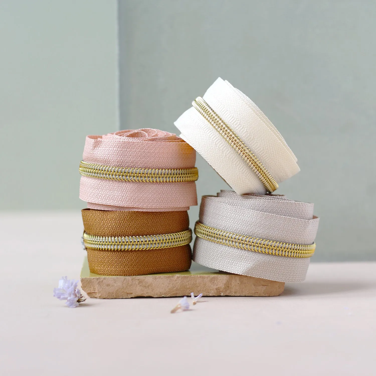 La Maison Naïve Fermeture Éclair Rose et Doré chute 20 cm nylon